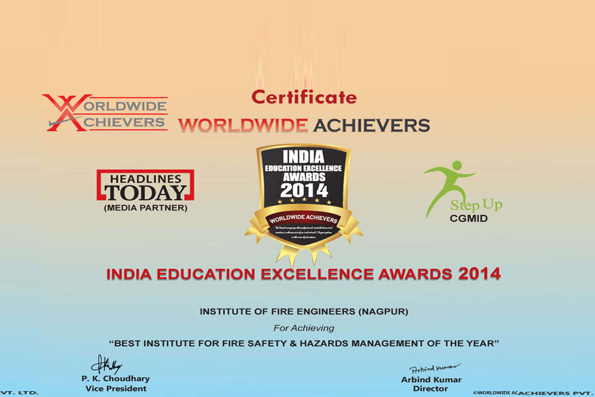 IFE Awarded INDIA EDUCATION EXCELLENCE AWARDS 2014 in New Delhi
